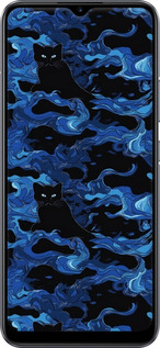 TPU чехол Візерунок чорних котів на блакитному фоні для Realme C11 2020 - 6525b-2031 изображение 