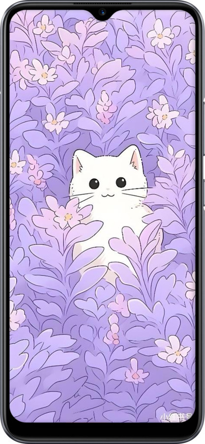 TPU чехол Котик в цветах для Realme C11 2020 - 6390b-2031 изображение 