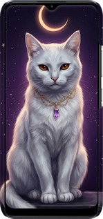 3D пластиковый матовый чехол Mystic White Cat Gothic Dark Purple Gold для Realme C11 2020 - 6805m-2031 изображение 