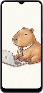 Силіконовий чехол Funny Capybara CEO Working для Realme C11 2020 - 6777u-2031 изображение 