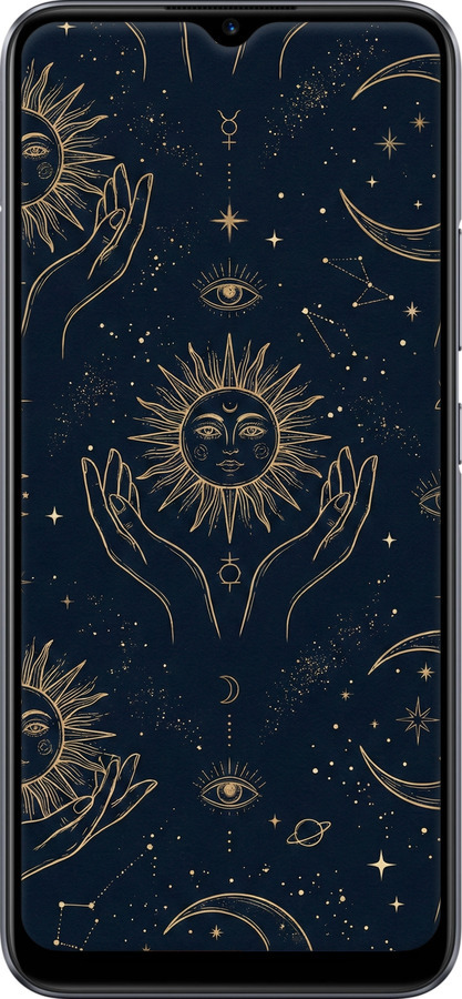 2D пластиковый чехол Celestial Harmony: Sun & Moon Gold Mystic Pattern для Realme C11 2020 - 6778t-2031 изображение 