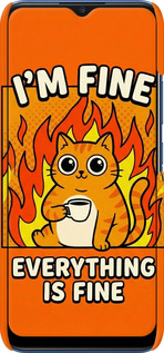 3D пластиковий матовий чехол Funny Cat для Realme 7i - 6786m-2486 изображение 