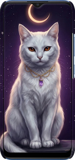 3D пластиковий матовий чехол Mystic White Cat Gothic Dark Purple Gold для Realme C12 - 6805m-2240 изображение 
