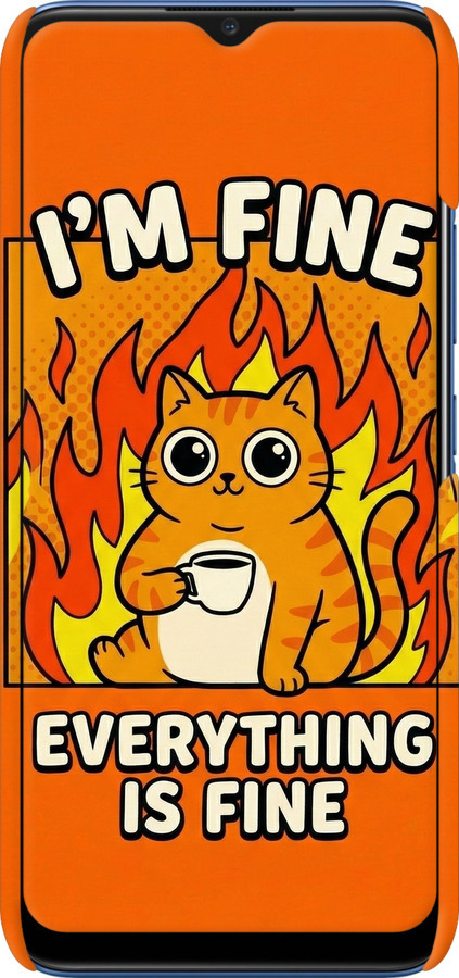 3D пластиковий матовий чехол Funny Cat для Realme 7i - 6786m-2486 изображение 