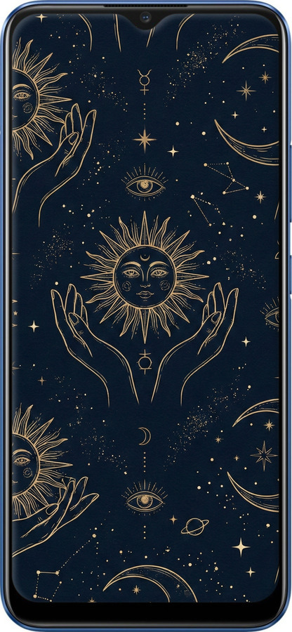 2D пластиковый чехол Celestial Harmony: Sun & Moon Gold Mystic Pattern для Realme C12 - 6778t-2240 изображение 