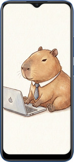 TPU чехол Funny Capybara CEO Working для Realme C15 - 6777b-2063 изображение 