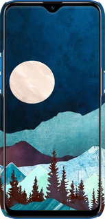 3D пластиковый матовый чехол Горная идиллия ночной пейзаж для Realme C2 - 6488m-1852 изображение 