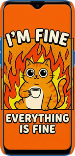 3D пластиковый матовый чехол Funny Cat для Realme C2 - 6786m-1852 изображение 