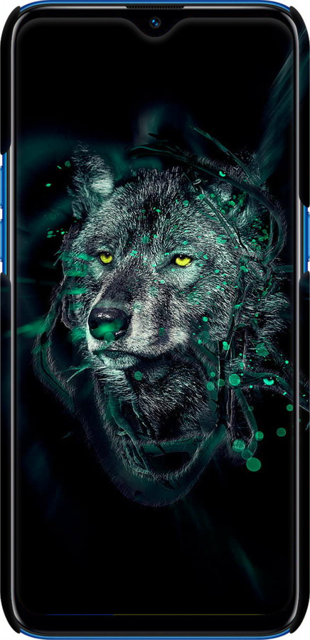 3D пластиковий матовий чехол Wolf для Realme C2 - 6610m-1852 изображение 
