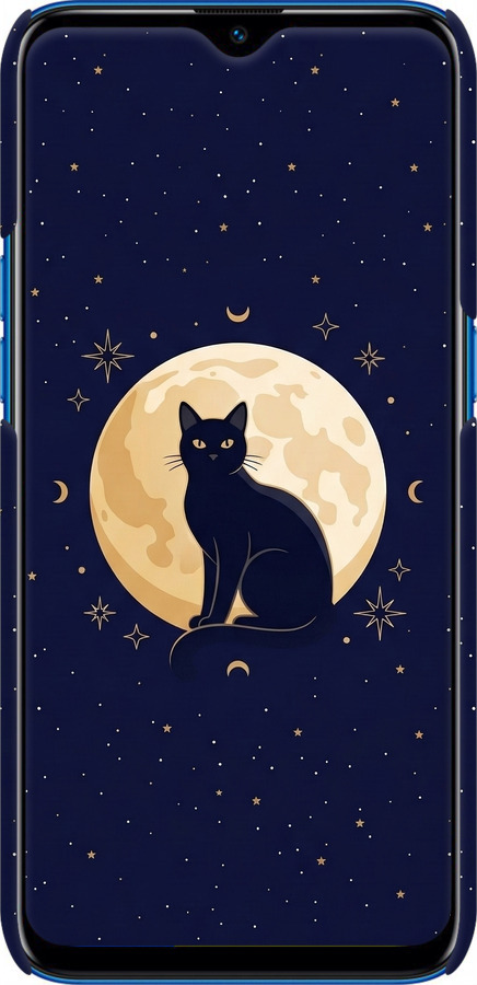 3D пластиковий матовий чехол Cute Cat Celestial/Witchy для Realme C2 - 6787m-1852 изображение 