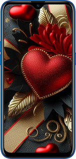2D пластиковый чехол Сердечки v2 для Realme C2 - 5832t-1852 изображение 