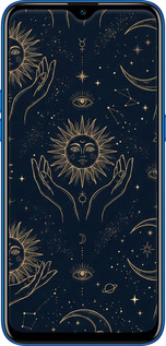 2D пластиковый чехол Celestial Harmony: Sun & Moon Gold Mystic Pattern для Realme C2 - 6778t-1852 изображение 