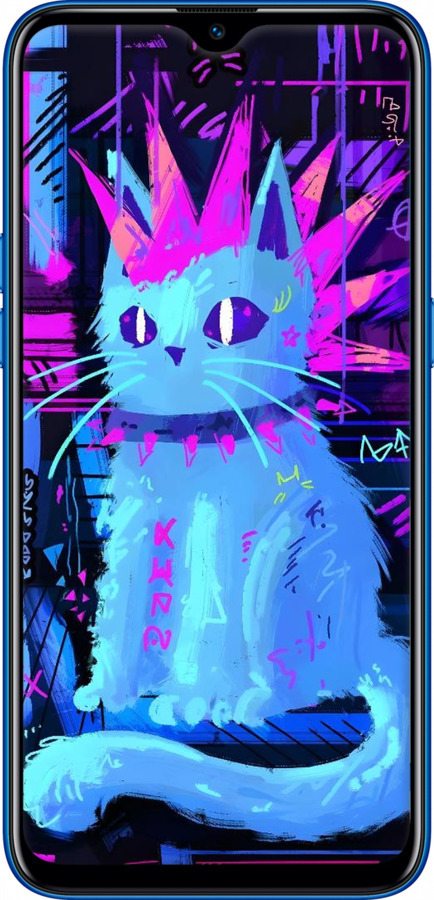 2D пластиковий чехол Кіт панк для Realme C2 - 6311t-1852 изображение 