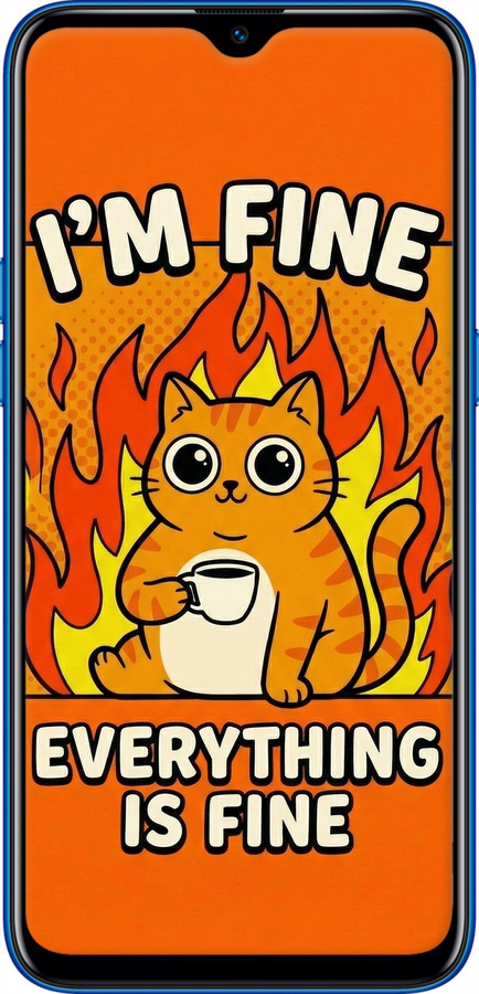 2D пластиковий чехол Funny Cat для Realme C2 - 6786t-1852 изображение 