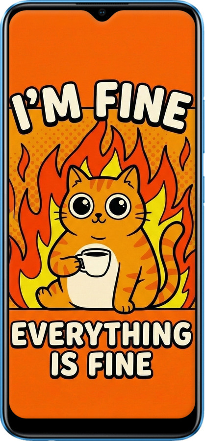 TPU чехол Funny Cat для Realme C20A - 6786b-2416 изображение 