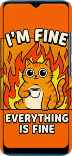 3D пластиковий матовий чехол Funny Cat для Realme C11 2021 - 6786m-2485 изображение 