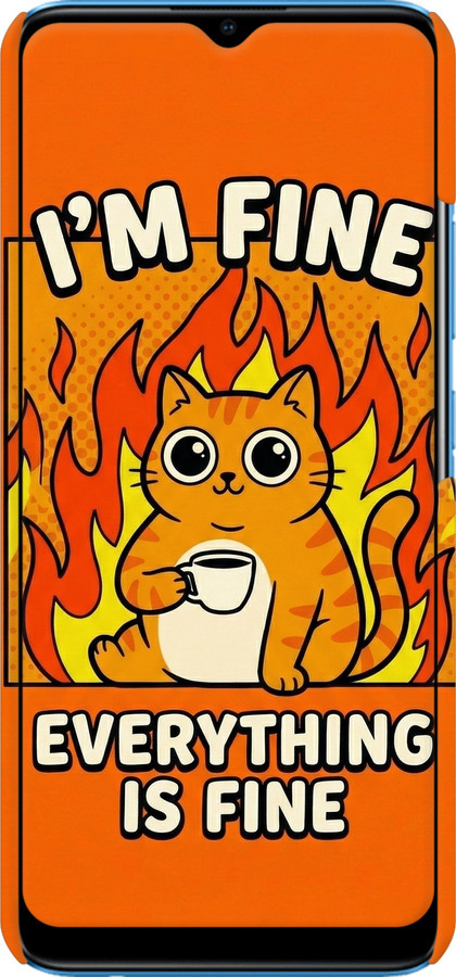 3D пластиковий матовий чехол Funny Cat для Realme C11 2021 - 6786m-2485 изображение 