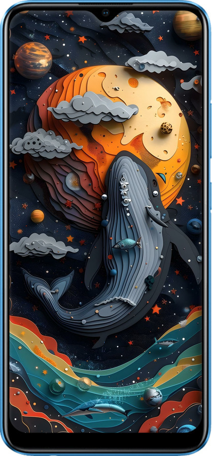 2D пластиковий чехол Кит у космосі для Realme C20A - 6328t-2416 изображение 