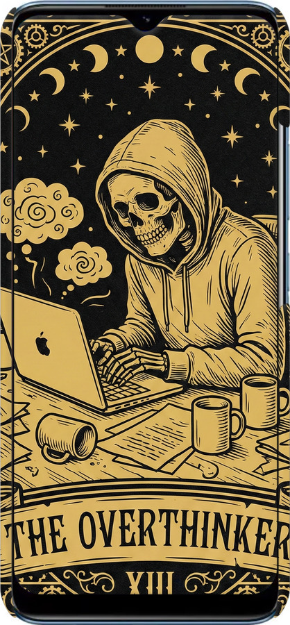 3D пластиковый матовый чехол The Overthinker для Realme C21 - 6774m-2321 изображение 