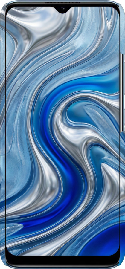 3D пластиковый матовый чехол Liquid Chrome для Realme C21 - 6781m-2321 изображение 