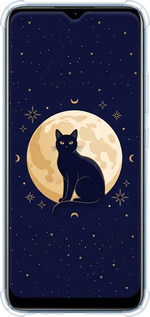 Силіконовий протиударний с посиленими кутами чехол Cute Cat Celestial/Witchy для Realme C21 - 6787sp-2321 изображение 
