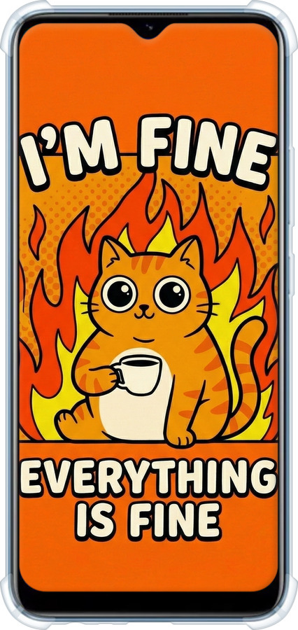 Силіконовий протиударний с посиленими кутами чехол Funny Cat для Realme C21 - 6786sp-2321 изображение 