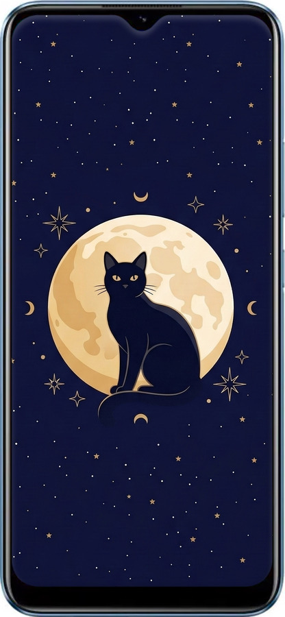 Силиконовый чехол Cute Cat Celestial/Witchy для Realme C21 - 6787u-2321 изображение 