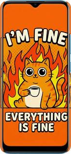 3D пластиковый матовый чехол Funny Cat для Realme C25Y - 6786m-2553 изображение 