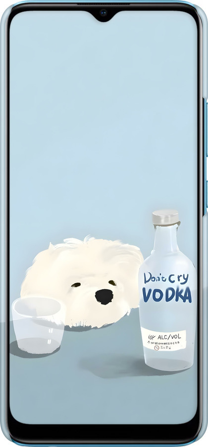 3D пластиковый матовый чехол Пес водка для Realme C25Y - 6368m-2553 изображение 