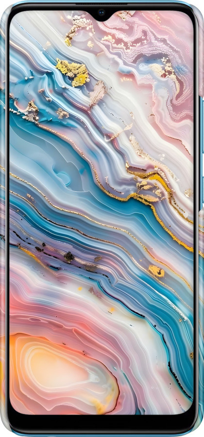 3D пластиковий матовий чехол Мрамор красивый для Realme C25Y - 6376m-2553 изображение 