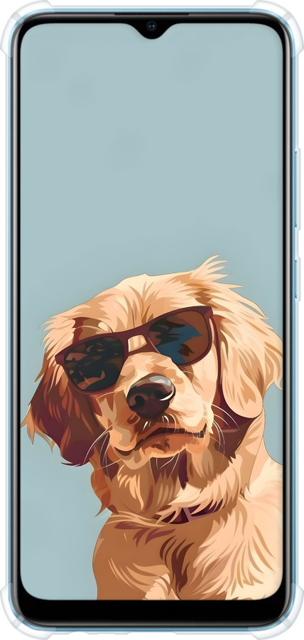 Силикон с усиленными углами чехол Пес в очках для Realme C21Y - 6381sp-2472 изображение 