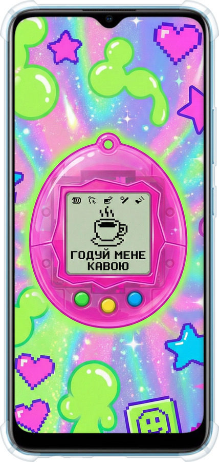 Силикон с усиленными углами чехол Y2K Aesthetic Retro Pet: Годуй мене кавою для Realme C25Y - 6784sp-2553 изображение 