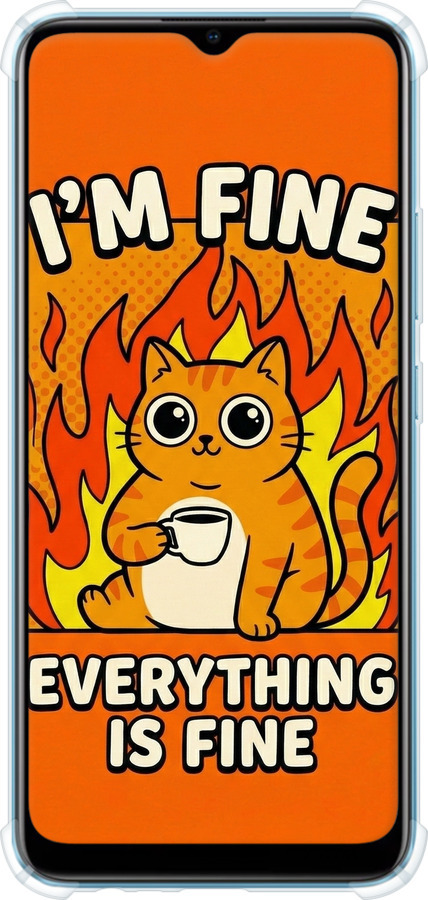 Силикон с усиленными углами чехол Funny Cat для Realme C21Y - 6786sp-2472 изображение 