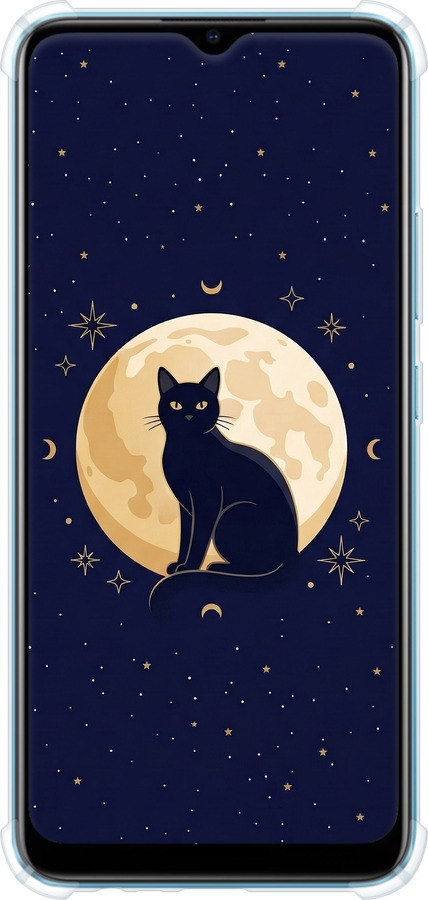 Силикон с усиленными углами чехол Cute Cat Celestial/Witchy для Realme C21Y - 6787sp-2472 изображение 