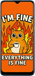 2D пластиковый чехол Funny Cat для Realme C25Y - 6786t-2553 изображение 