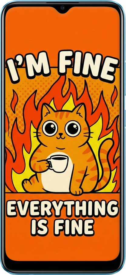 2D пластиковый чехол Funny Cat для Realme C25Y - 6786t-2553 изображение 