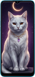 TPU чехол Mystic White Cat Gothic Dark Purple Gold для Realme C3 - 6805b-1889 изображение 