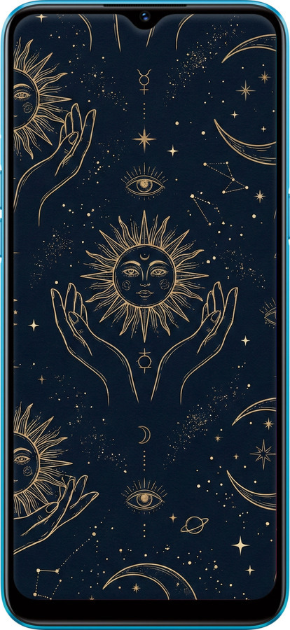 TPU чехол Celestial Harmony: Sun & Moon Gold Mystic Pattern для Realme C3 - 6778b-1889 изображение 