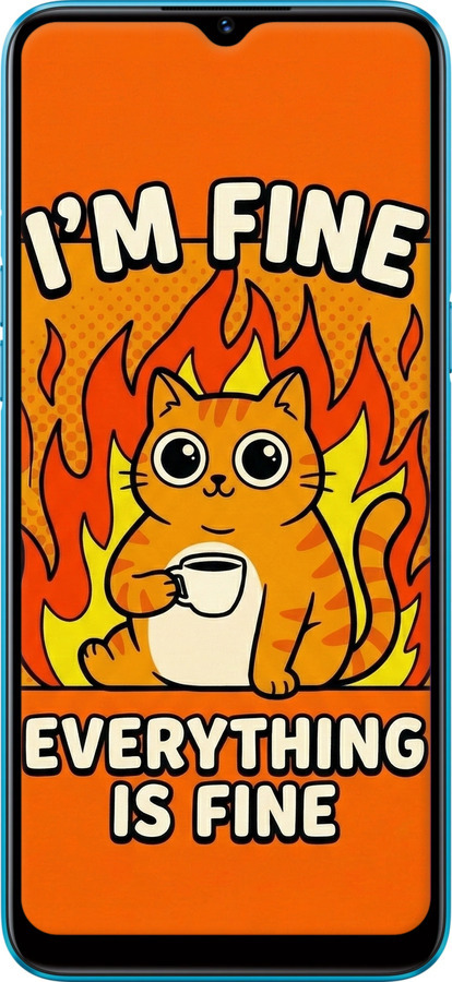 TPU чехол Funny Cat для Realme C3 - 6786b-1889 изображение 