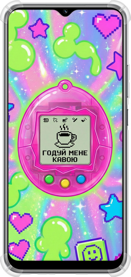 Силикон с усиленными углами чехол Y2K Aesthetic Retro Pet: Годуй мене кавою для Realme C30 - 6784sp-2700 изображение 