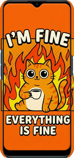 3D пластиковый матовый чехол Funny Cat для Realme C31 - 6786m-2593 изображение 