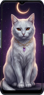 3D пластиковий матовий чехол Mystic White Cat Gothic Dark Purple Gold для Realme C31 - 6805m-2593 изображение 