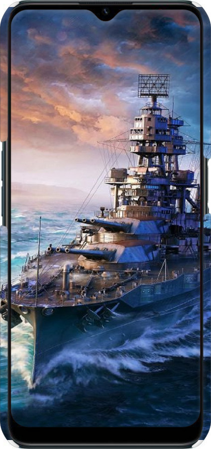 3D пластиковый матовый чехол Военный корабль, world of tanks, wargaming для Realme C31 - 6461m-2593 изображение 