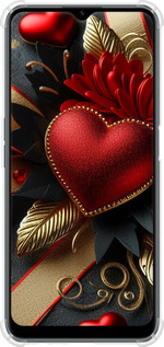 Силикон с усиленными углами чехол Сердечки v2 для Realme C31 - 5832sp-2593 изображение 