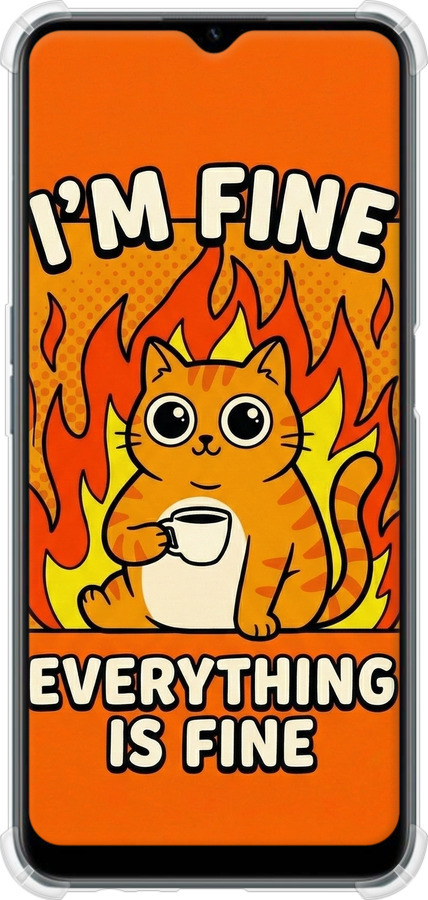 Силикон с усиленными углами чехол Funny Cat для Realme C31 - 6786sp-2593 изображение 