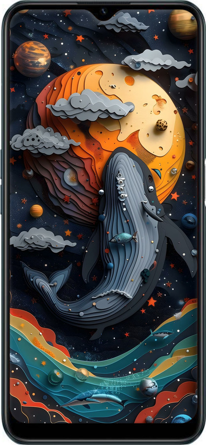 Силіконовий чехол Кит у космосі для Realme C31 - 6328u-2593 изображение 