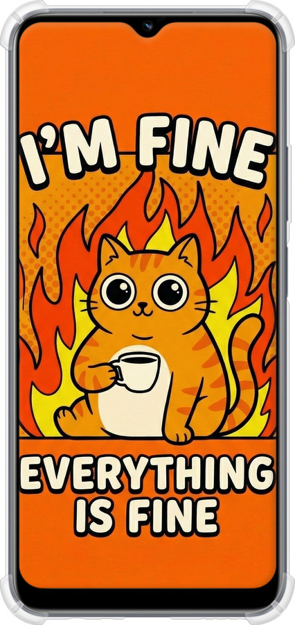 Силикон с усиленными углами чехол Funny Cat для Realme C33 - 6786sp-2870 изображение 