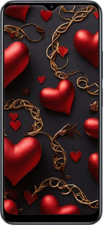 Силиконовый чехол Сердечки для Realme C33 - 5831u-2870 изображение 