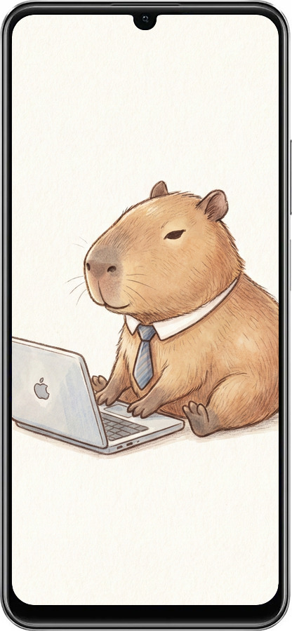 Силиконовый чехол Funny Capybara CEO Working для Realme Narzo N53 - 6777u-4042 изображение 