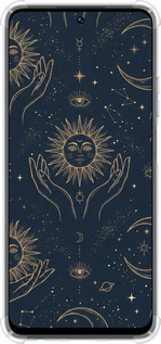 Силіконовий протиударний с посиленими кутами чехол Celestial Harmony: Sun & Moon Gold Mystic Pattern для Realme C55 - 6778sp-2992 изображение 
